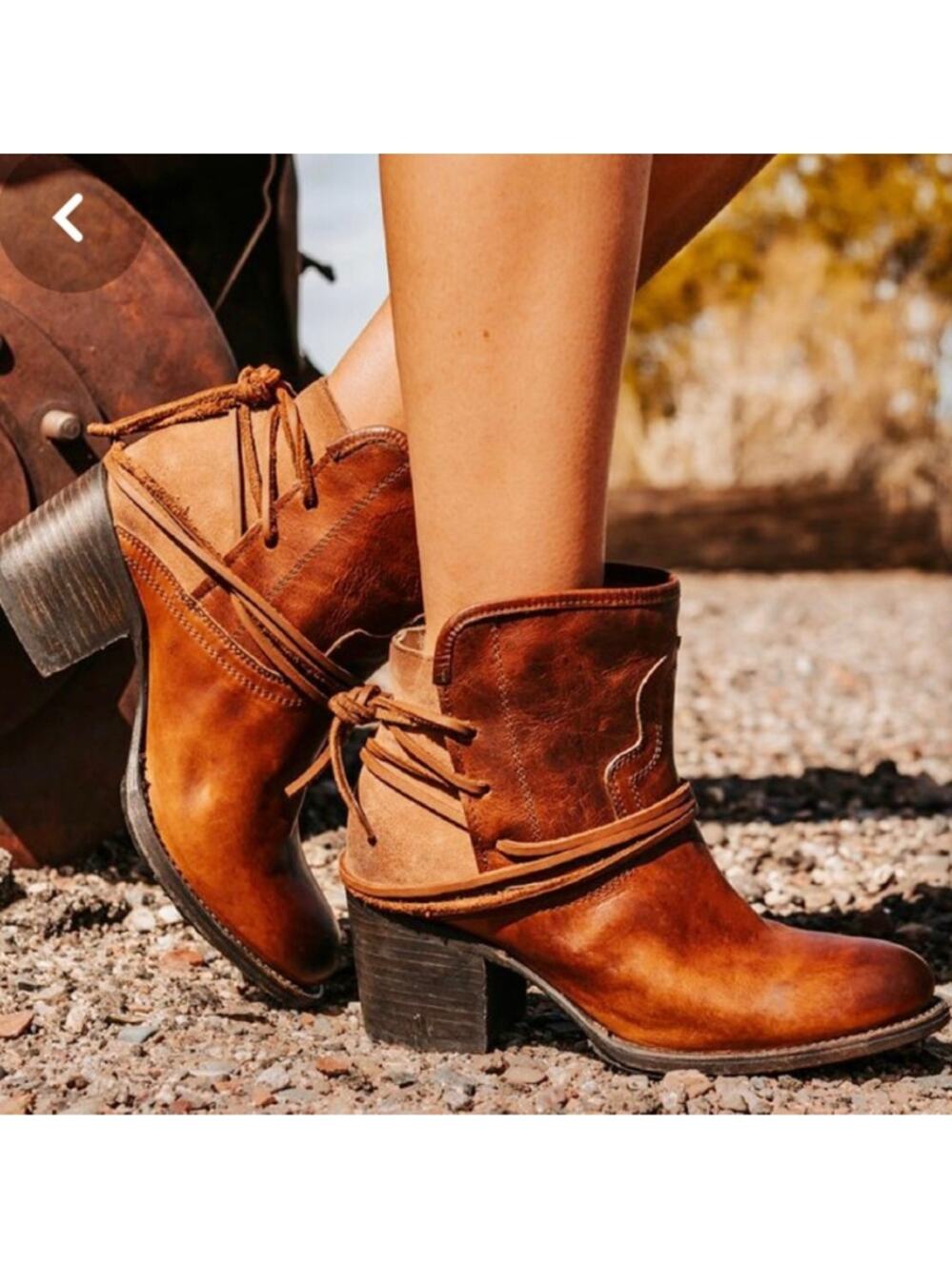 FREEBIRD By Steven Casey Ankle Booties Cognac Size 7 Boots